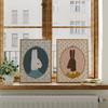 Vintage Aesthetic Nursery Abstract Wall Art Animal Portrait Bunny Print Cute Rabbit Canvas Painting Kids Room Home Decor