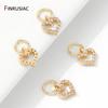 14K Gold Plated Brass Cute Heart Charms Pendants For Jewelry,Inlaid Zircon Pendant For DIY Necklace Bracelet Making Accessories