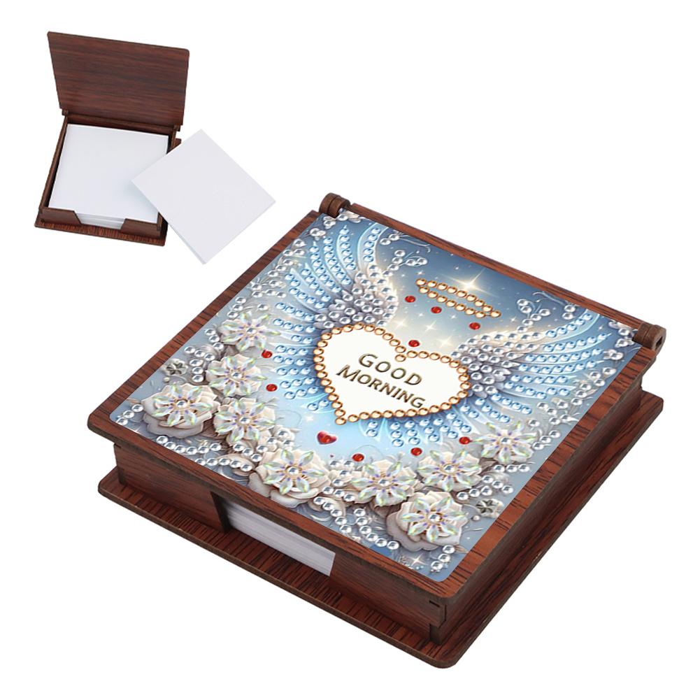 Holz Diamant Malerei Notizbuch Box mit 160 Blatt DIY Diamant Malerei Notizbox für Heim Büro und Schulbedarf