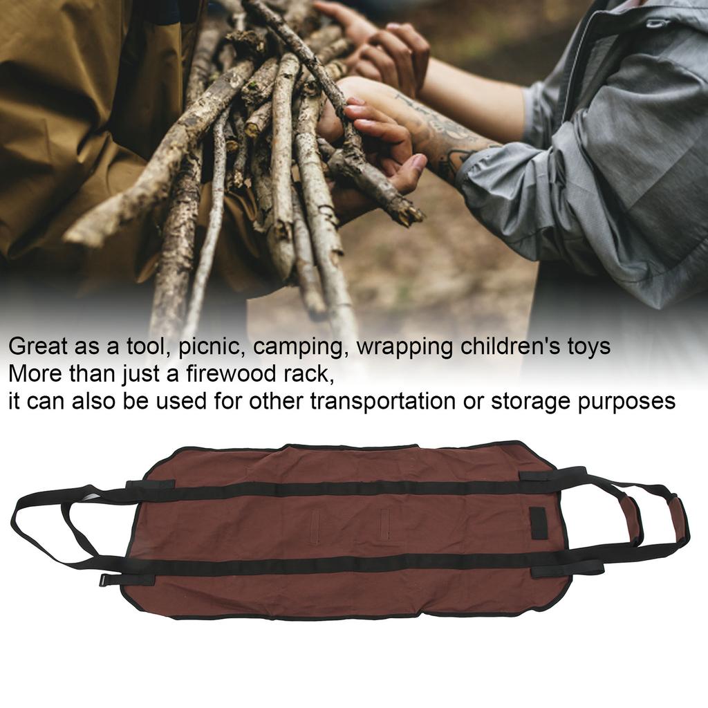 wood Carrier Oxford Cloth Portable  wood Carry Bag Foldable Multifunction Camping   with Thick Handle for Camping