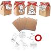 24 Pieces Christmas Paper Candy Gift Boxes Kraft Paper Gift Candy Bags for Christmas Favors