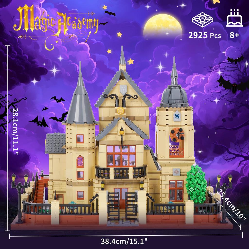 Oichy Mini Blocks Magic Castle Building Kit DIY Assembly Set ABS Brick Toy Adults Kids Creative Gift Home Decor