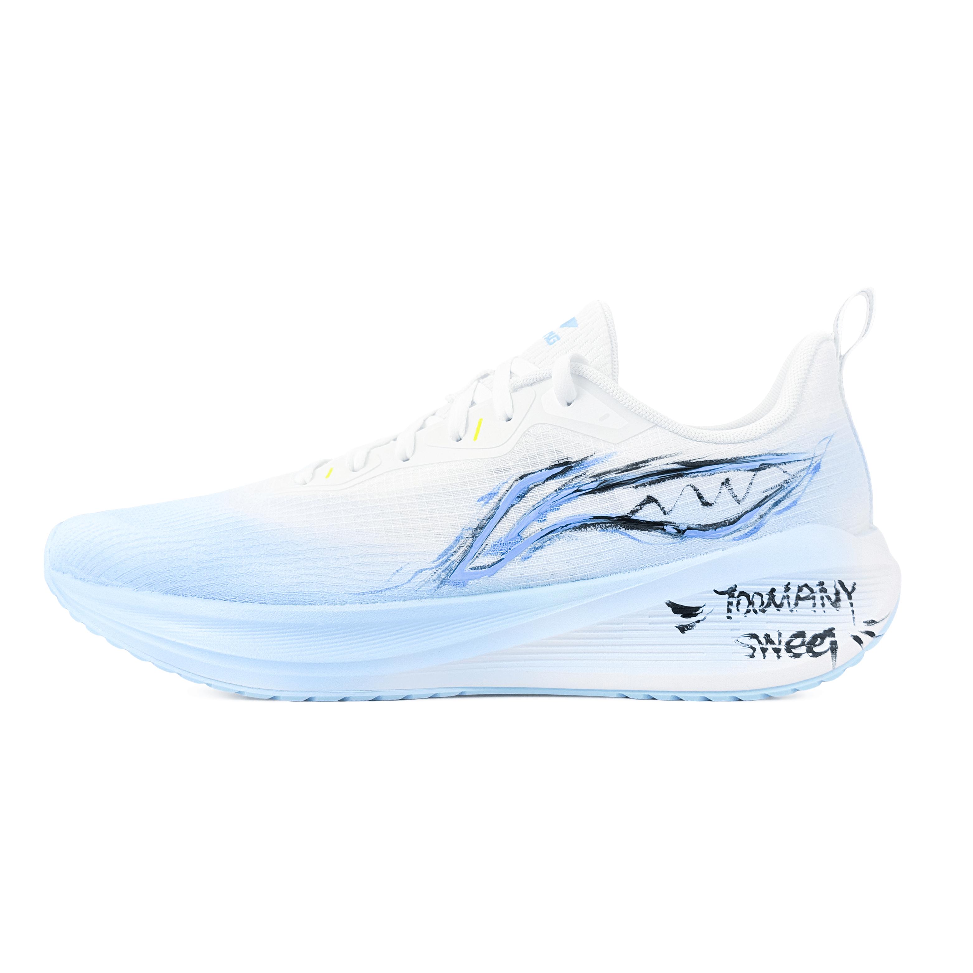 Li Ning Wuyue Амортизирующие Дышащие Низкие Беговые Кроссовки Мужские Сине-Белые ARST003-1(Команда537-) 40