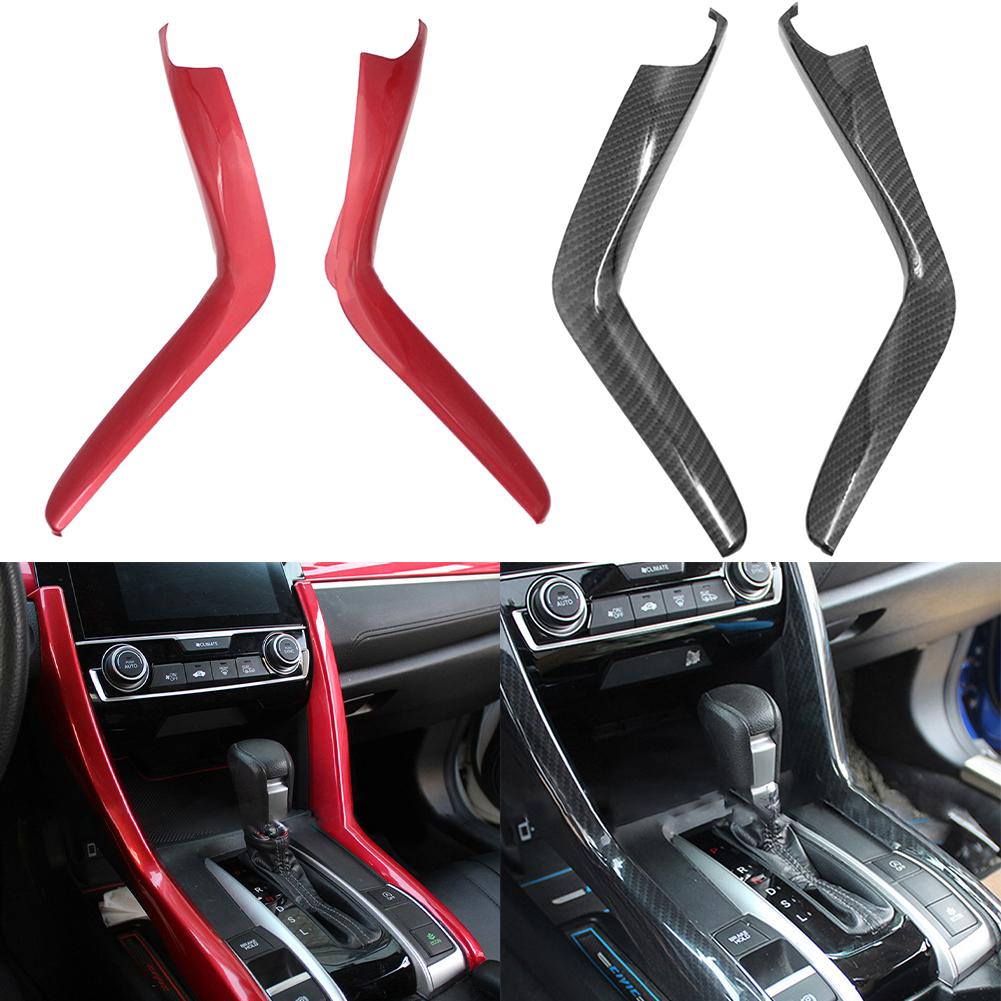 Carbon Fiber Left Rudder Gear Shift Panel Cover Trim Compatible with For Civic 2014 2019 Set of 2 Engineered for Easy Fitment