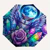 1pc Moonlit Mystic Owl Crystal Garden Umbrella with Plastic Handle,Suitable for All Seasons Home Travel Outdoor UmbrellaB1884