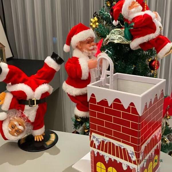 Electric Santa Claus Climbing Ladder with Beads - Christmas Ornament and Gift