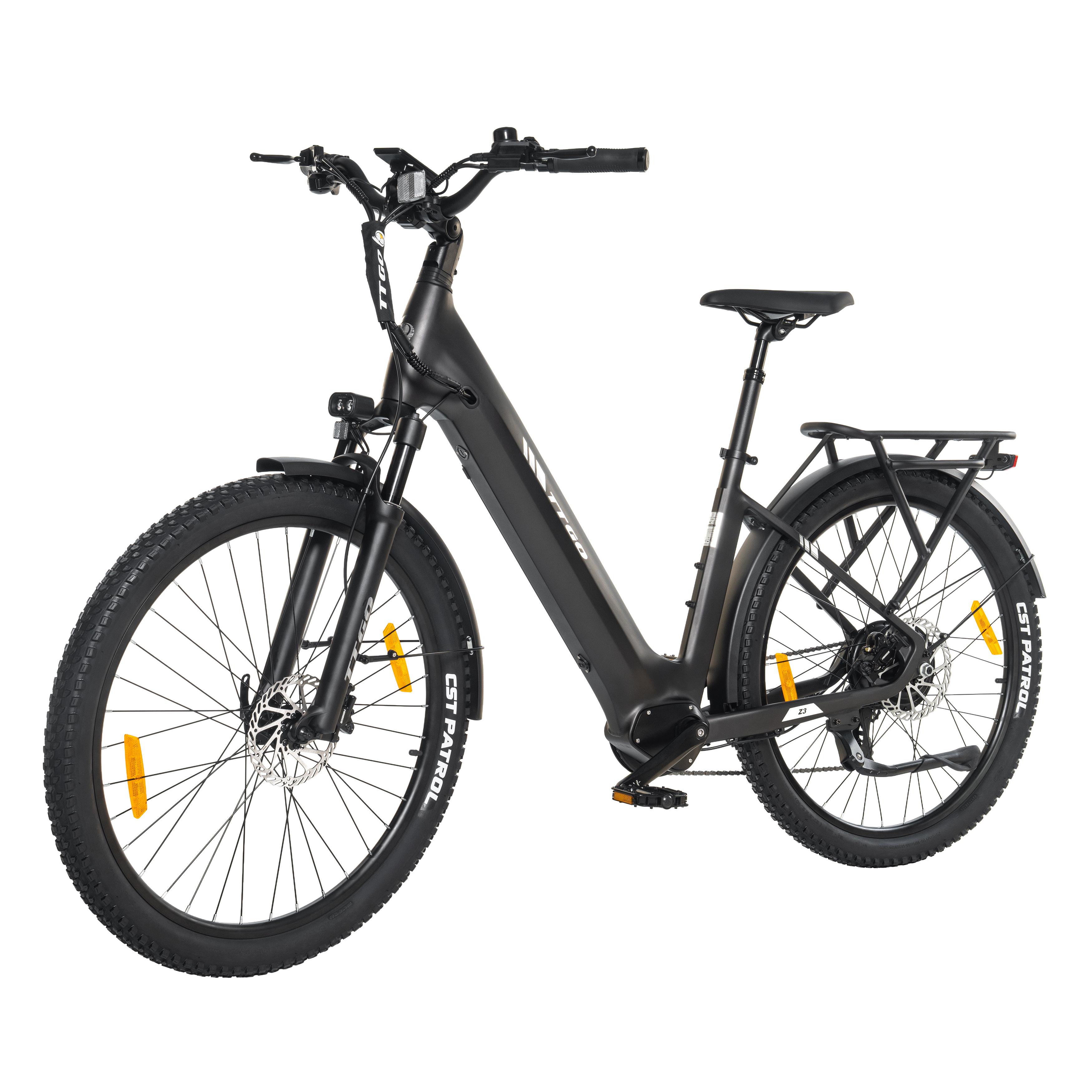 TTGO Z3 Elektrorad 27,5 Zoll Reifen 250W Motor 48V 15AH Akku 25 km/h Geschwindigkeit 80-120 km Maximale Reichweite grau