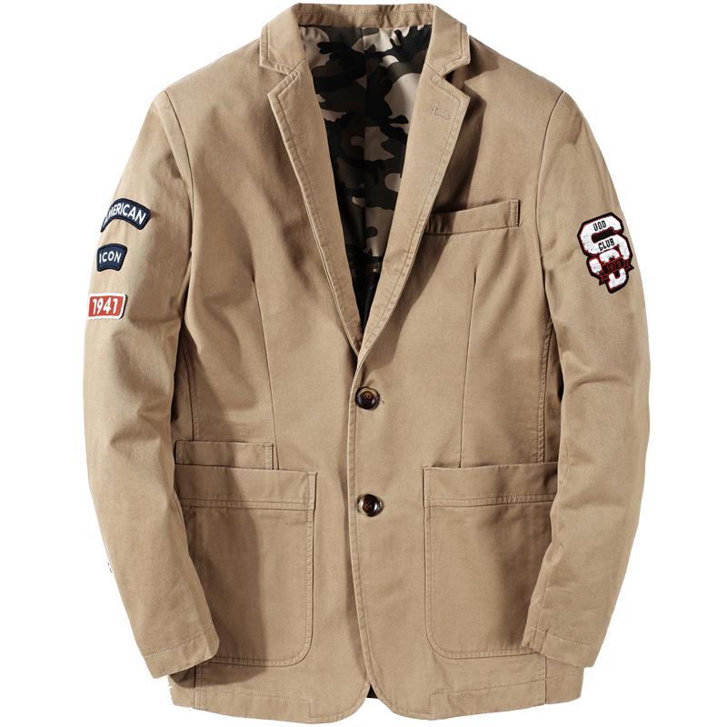 

Новый мужской повседневный костюм свободного размера большого размера с двумя пуговицами из хлопка повседневный маленький костюм для мужчин 4XL