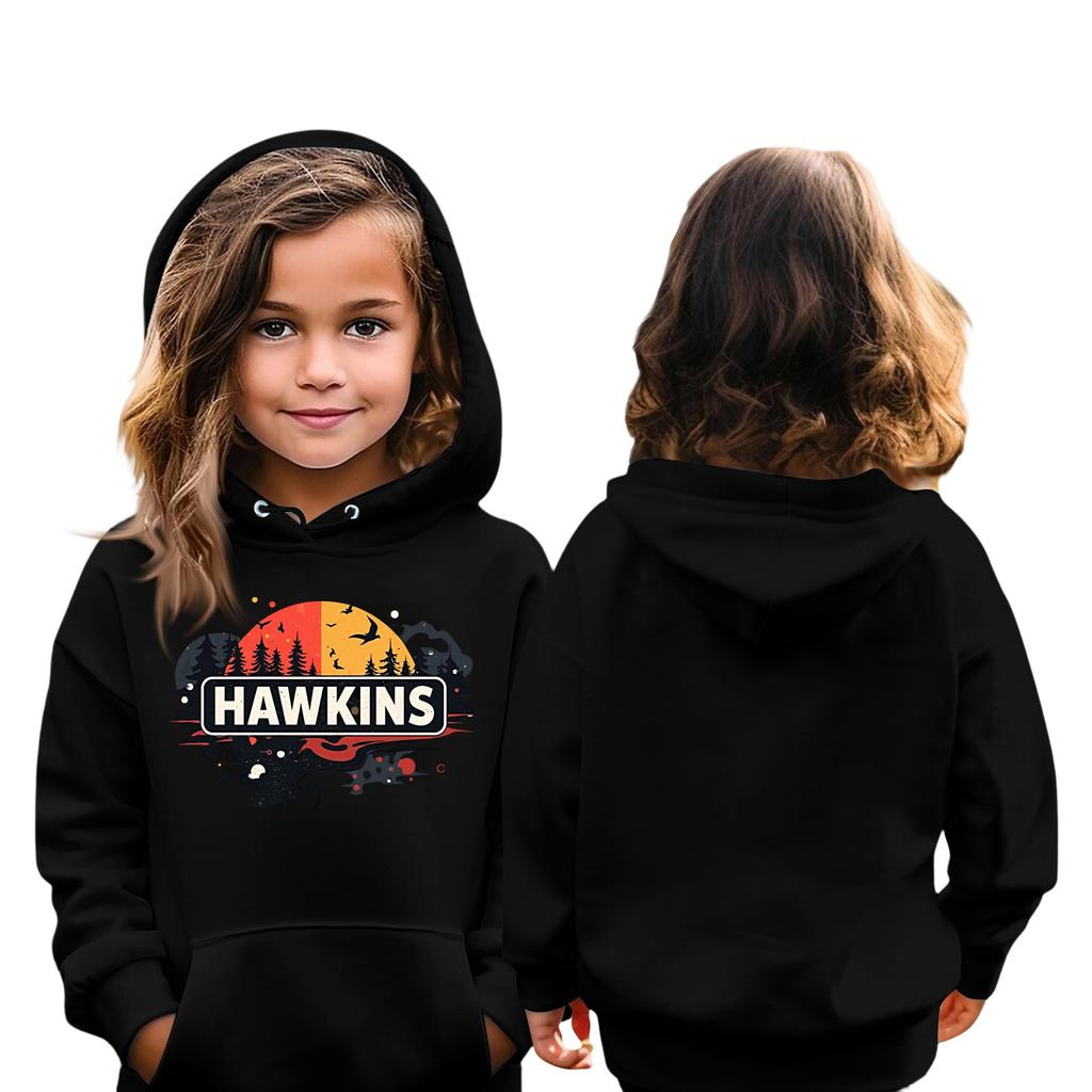 Sweat-shirt pour enfants à manches longues, léger et décontracté, à capuche ample et confortable