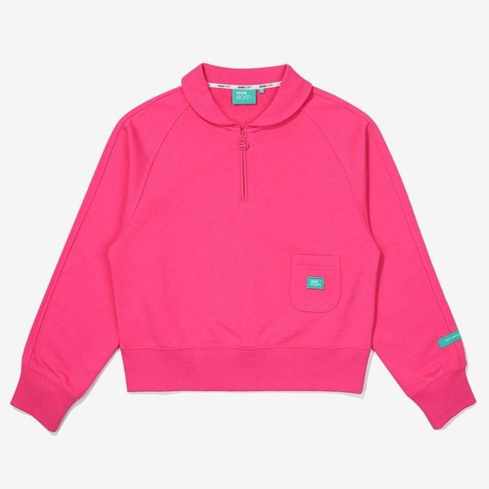Bbc Earth Women S Half Zip Crop Pink Pink/90
