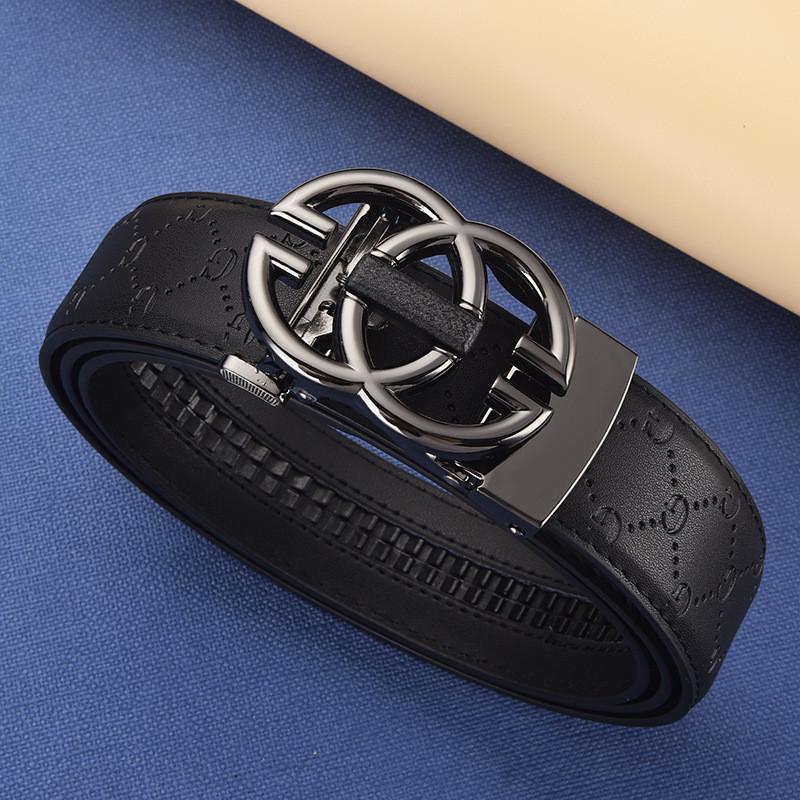 Men Genuine Fashion Leather Belt With Auto Buckle For Office And Casual Outfits