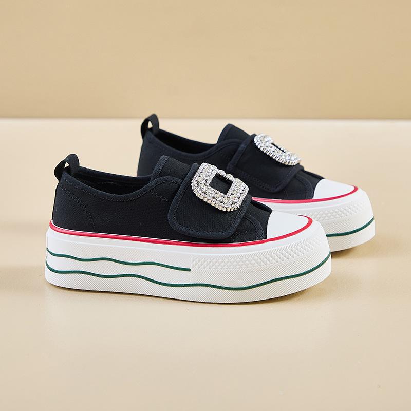 

Женские кроссовки Play Canvas на платформе, массивная парусиновая обувь, нескользящая повседневная обувь для ходьбы для женщин, модельная обувь, удобная и легкая рабочая обувь 40 чёрный