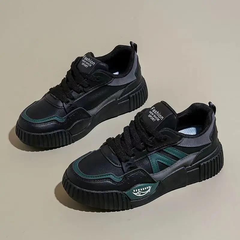 

Платформа Женские Вулканизированные Туфли Уличная Спортивная Обувь для Бега Удобная и Универсальная Женская Обувь Кроссовки на Шнуровке 40