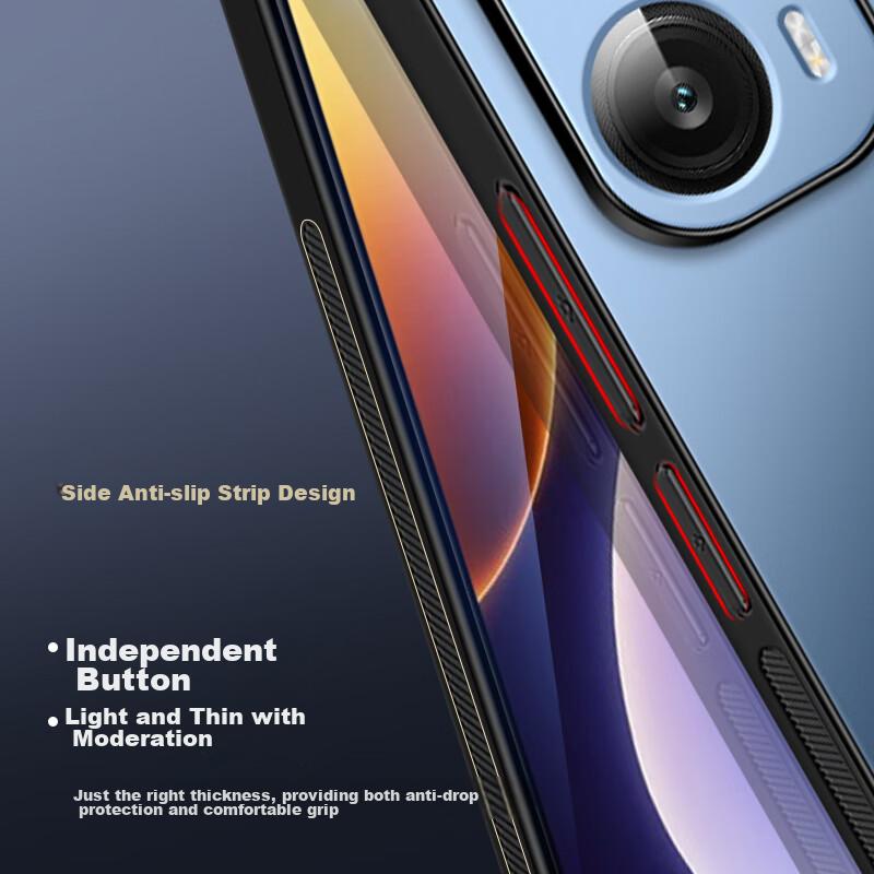 Redmi Note 12 Turbo Phone Case, Xiaomi Note 12 Turbo Protective Cover, AG Frosted Lens Full Protection Anti-Drop Simple Stylen, Graphite Black Outer