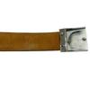 Great LOUIS VUITTON belt Ceinture Silver Logo Buckle Brown alligator mens Used