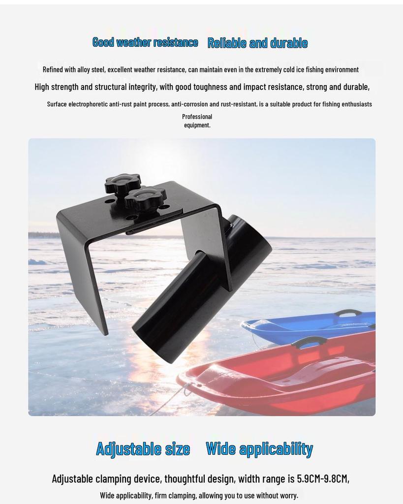Heavy-Duty Adjustable Ice Fishing Sled Rod Holder - Hands-Free, High-Strength Insert