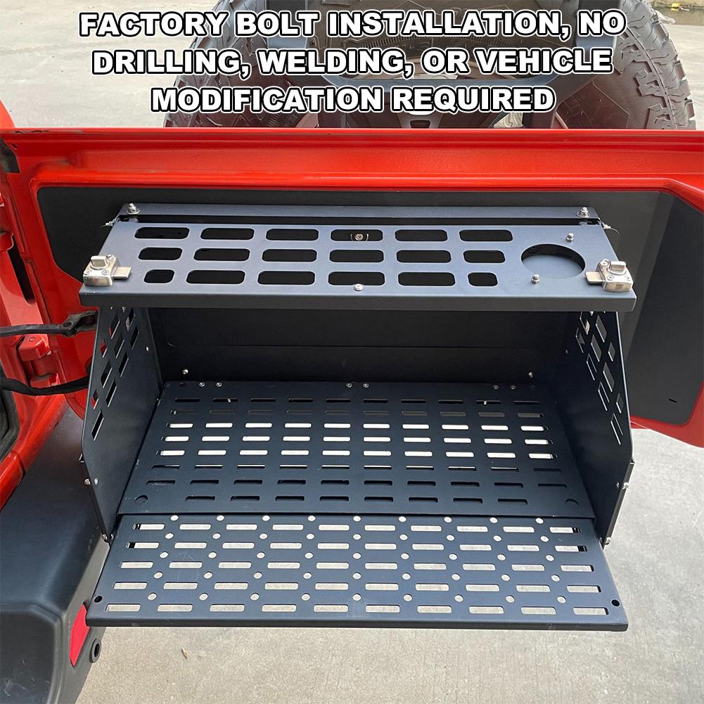 Rear Door Drop Down Tailgate Folding Table Molle System Compatible for Ford Bronco No drilling required/sturdy and durable