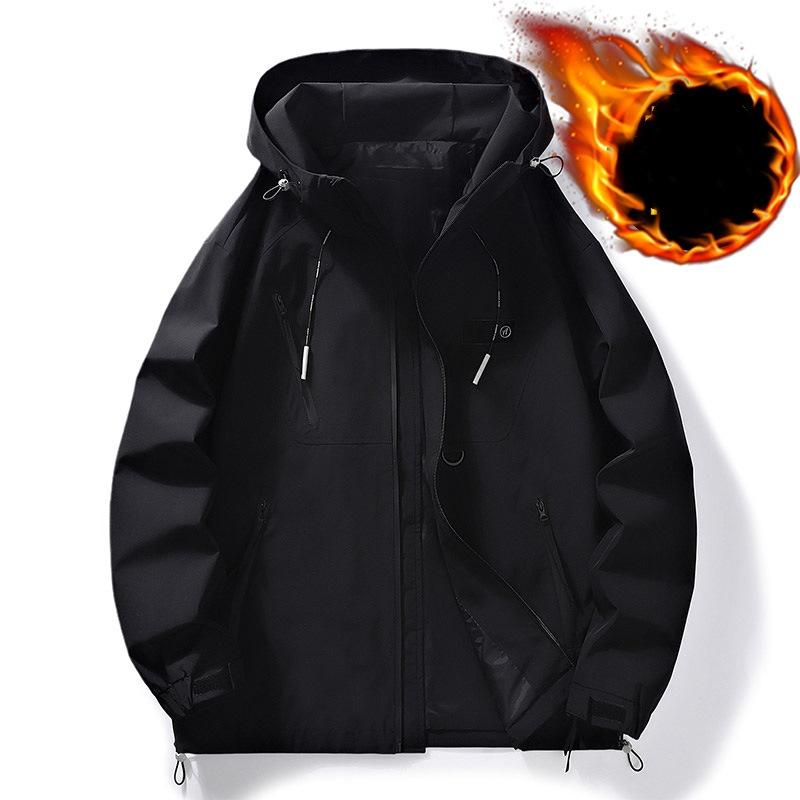 Oversized Jacket Men Waterproof Hooded Windbreaker Bomber Jacket Casual Jacket Loose Zipper Coats