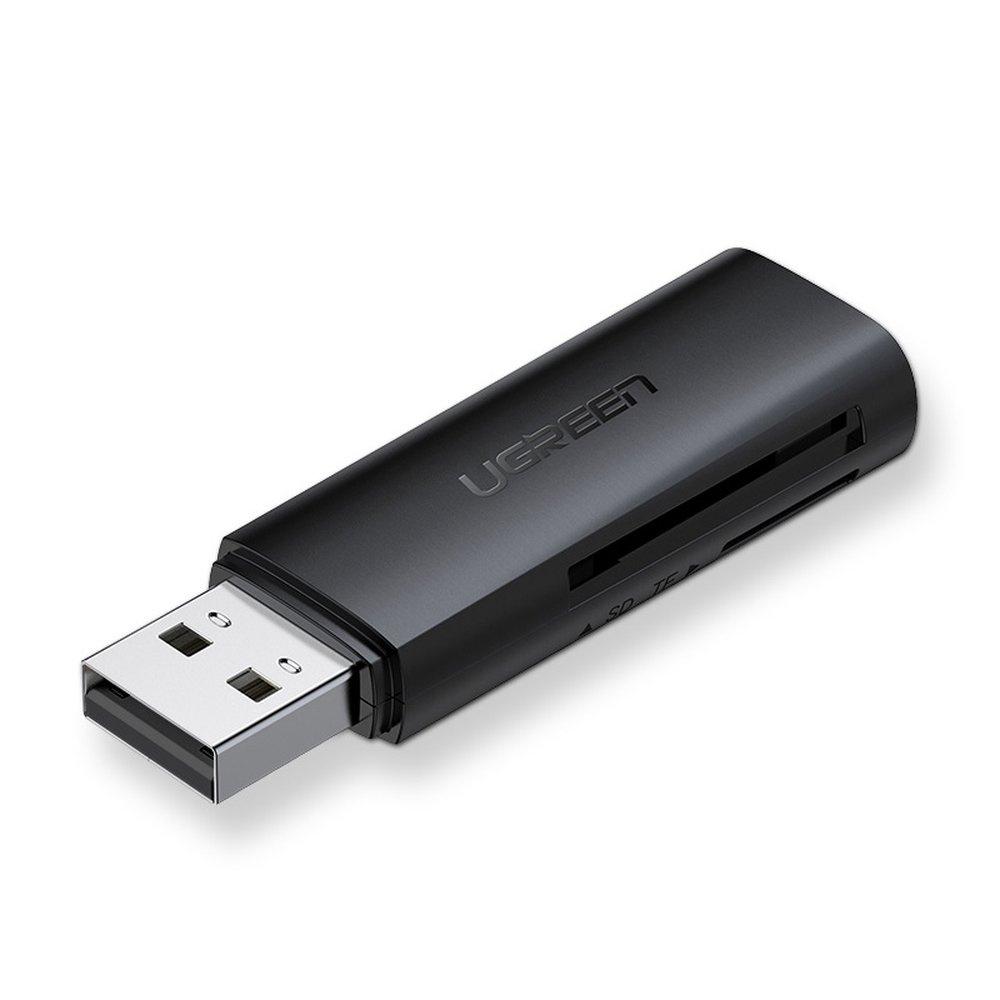 Ugreen CM264 USB 3.0 Dual Slot SD/TF Memory Card Reader - Black, High-Speed Data Transfer
