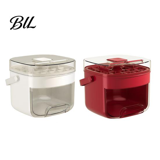 Convenient Ice Cube Tray 2-in-1 Press-Release with Storage Bin 48-Cavity Double-Layer 48 Maker for Freezer BPA-Free Container Home Camping Party