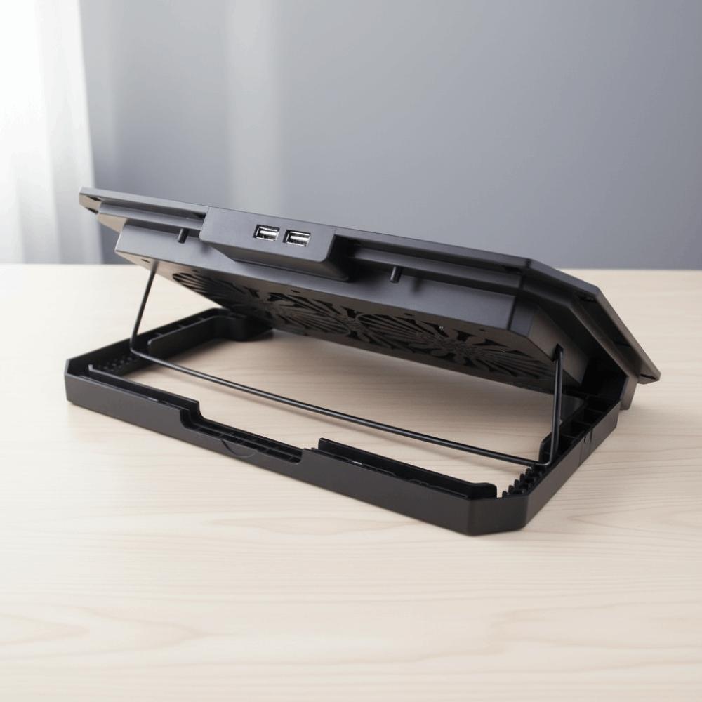 CPU Cooling Foldable Laptop Table Colored Lights Portable Notebook Riser Fan USB Ports Phone Holder Laptop Stand Holder