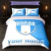 Malmö FF Custom Name Text Bedding Set 1 Duvet Cover+2 Pillowcases Soccer Logo Personalized Gift For Special Occasion Bedroom Decor