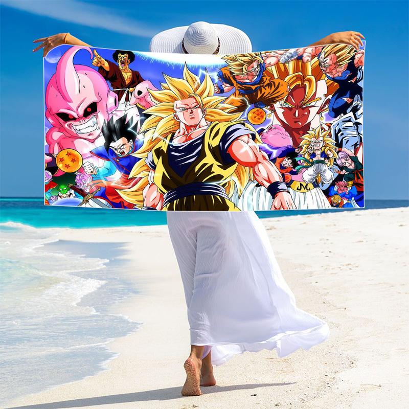 Dragon-Ball Anime Print Beach Towel, Large Soft Quick Dry Towel for Beach Camping Swimming