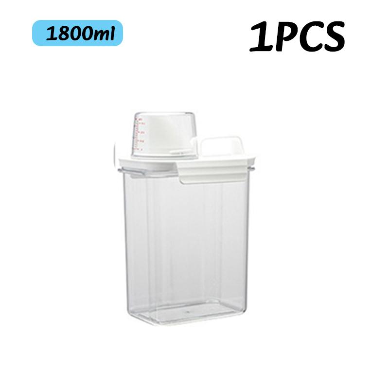 1100/1800/2300Ml Laundry Detergent Dispenser Powder Storage Box Airtight Clear Washing Powder Box with Lids Liquid Container
