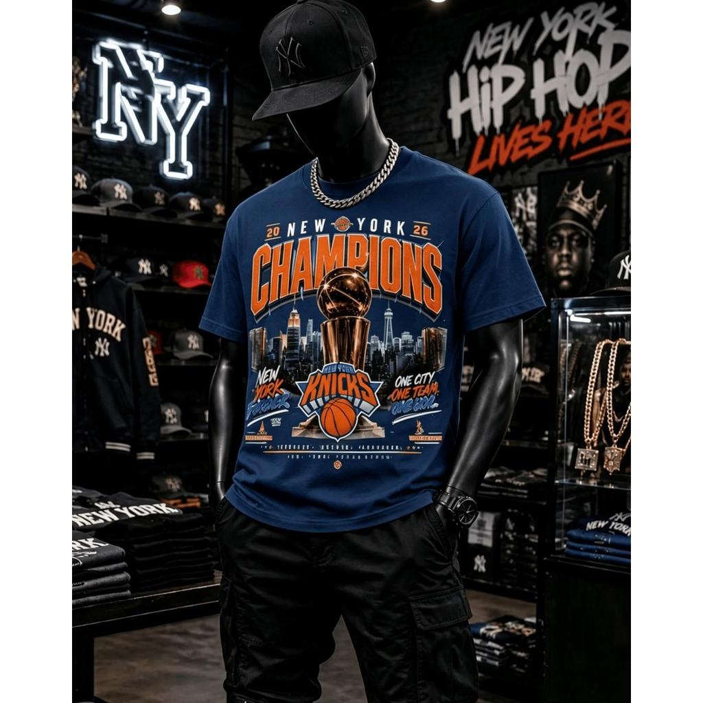 Hot Sale New York Basketball Champions 2026 New T-shirt Men Women Summer New Tee Streetwear Harajuku Fashion Cotton Y2K Loose Casual Oversized Top
