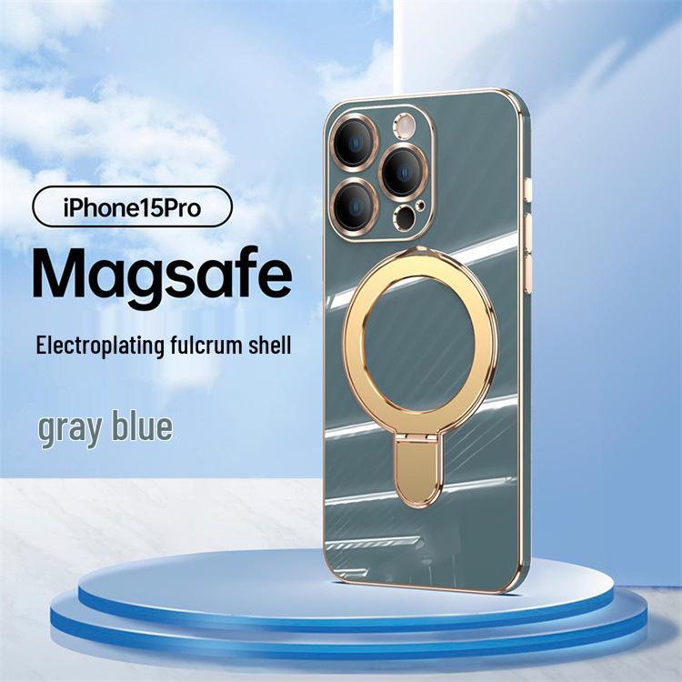 iPhone 17 Pivot Magnetic Case: Electroplated Solid Color, Full Coverage Anti-Fall Protective Case for Apple 16E/15 Pro.