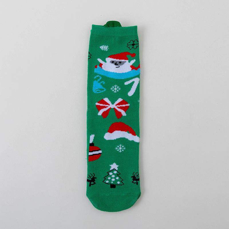 Christmas Socks, Santa Claus, Reindeer, Snowman, Gingerbread, Human Tube, Women's Socks, Cotton Cartoon, Autumn and Winter