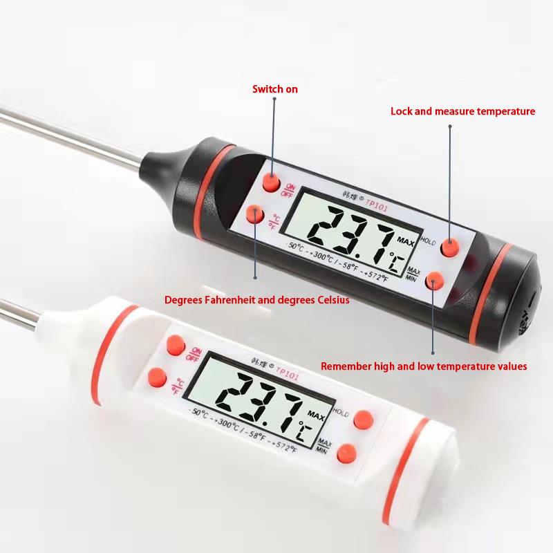 Digitales Thermometer für die Küche, zum Backen von Lebensmitteln, Kerzenherstellung, elektronische Sonde, Digitalanzeige, Flüssigkeitsgrill, brennendes Wachsthermometer