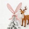 Yousheng Easter Ornament Soft Pink Velvet Rabbit Ears Tree Topper with Spring Support Flexible Swinging Decoration Party Table Easter Decoration