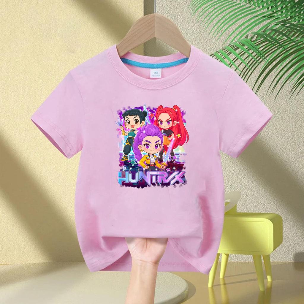 Demon Hunter Squad Kids Anime Print Casual Short Sleeve T-shirt