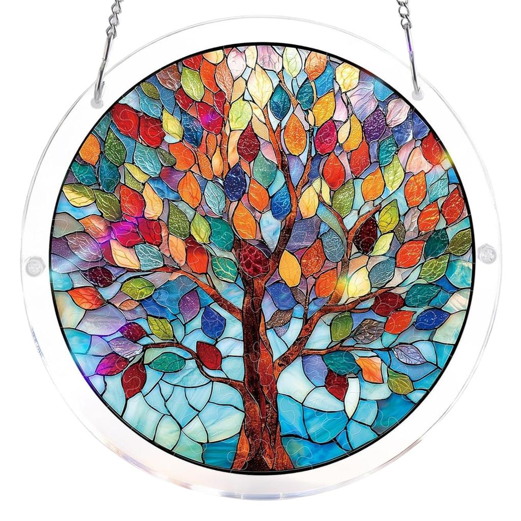 Acrylic Puzzles Toy Double Sided Sun Catcher Acrylic Puzzles DIY Creative Jigsaw Puzzle Pendant for Women Men Mom Birthday Gift