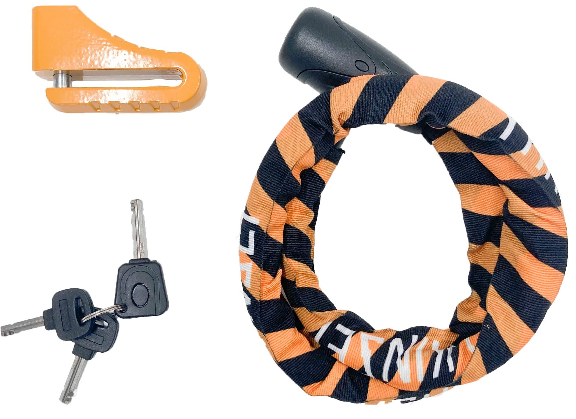 

Мотоциклетный замок Yamashiro YKL-002, дисковый замок x стальной звеньевой замок, желтый, 900 мм, комплект из 2 предметов, в комплект входят 3 обычных ключа YKL002SLD-900YE