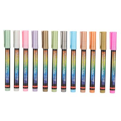 12 Colors Acrylic Paint Pens 0.7mm Fine Tip Acrylic Markers DIY Drawing Paint Markers for Wood