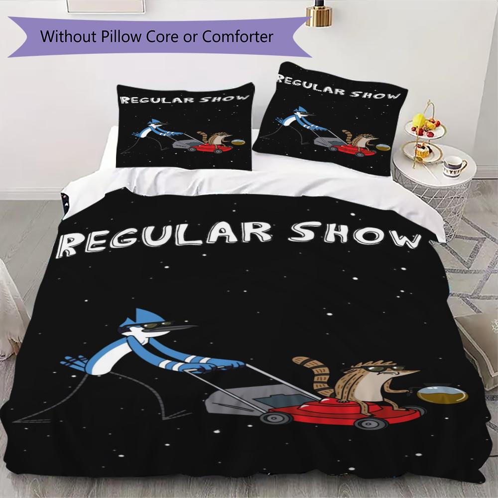 

Regular Show Pattern Bedding uilt Set uilt Cover Pillowcase Home Decoration Birthday Gift (1 * duvet cover + 2 * pillowcase without core)131 135x200cm