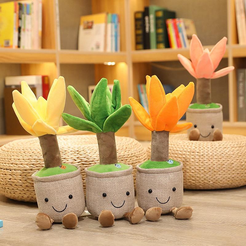 Artificial Dragon Beard Tree Pot Fleshy Hand Flower Plush Toy Cute Plant Series Home Decoration Girls Creative Gift