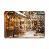 Christmas Tin Sign Vintage Hot Cocoa Snow Scene Wall Art Home Bar Garden Decor 8x12 Inch