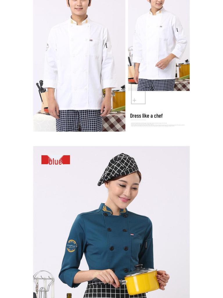 Men's Summer/Winter Chef Uniform: Short & Long-Sleeved Options for Hotel, Restaurant, Canteen, and Bakery.