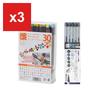 Akashiya Watercolor Brush Pen 'Sai' 30-Color Set (CA200/30V) + Extra-Fine Brush Pen 'Sai ThinLINE' Deep 5-Color Set (TL300-5VA)