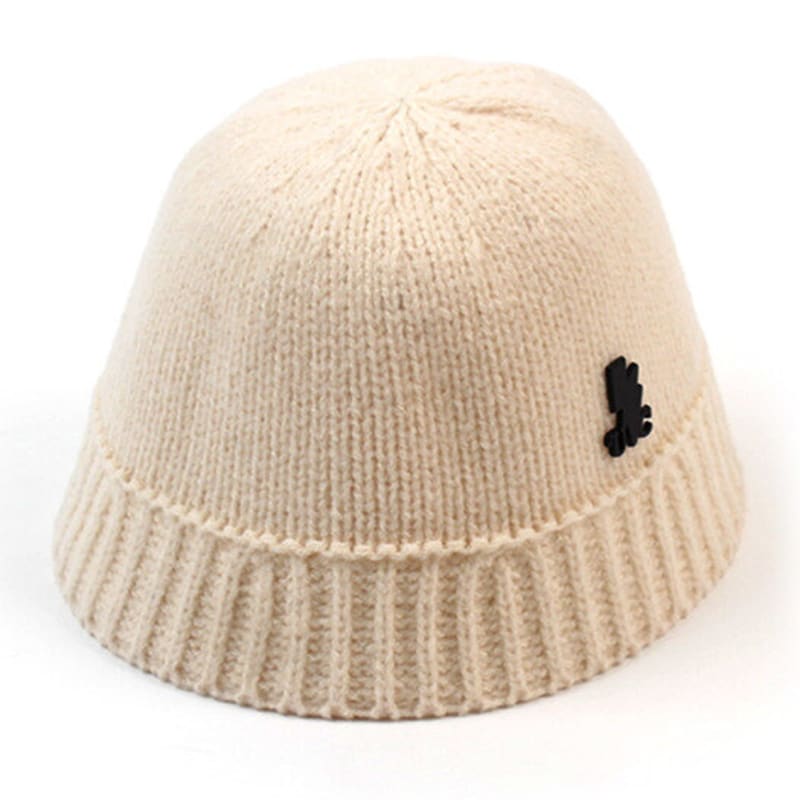 

Универсальная химия Базовая шапка-ведро вязаная цвета слоновой кости FREE