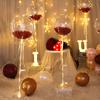2/5-piece LED Light String Rose Petals Transparent Balloons Suitable for Valentine's Day, Birthday Parties, Marriage Proposals,
