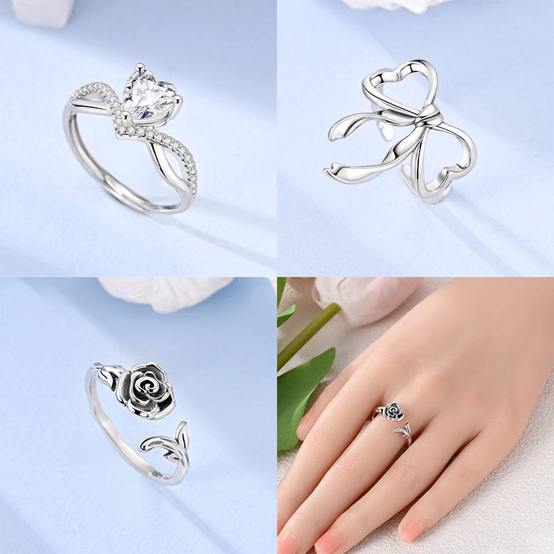 Copper Original Glittering Heart White Zircon Ring Women'S Anniversary Gift Engagement Rings For Women Mens Jewelry