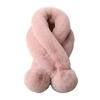 Faux Rabbit Fur Plush Neck Scarf Thicken Double-sided Neck Cover Cute Cross Scarf  Winter