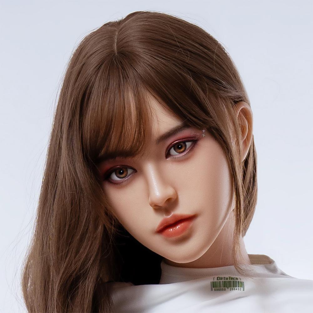 Head with Realistic Oral Function 100% Silicone Compatible with 130-180cm Sex Dolls M16 Thread Interface Wig & Implant Hair Options 3kg