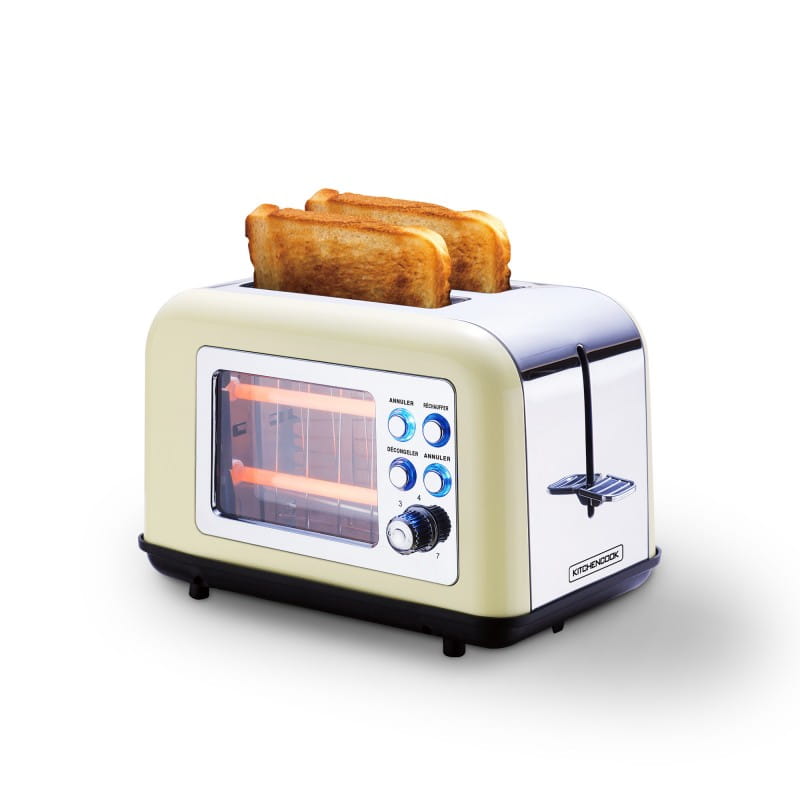 Toasteo glazen beige retro broodrooster met venster