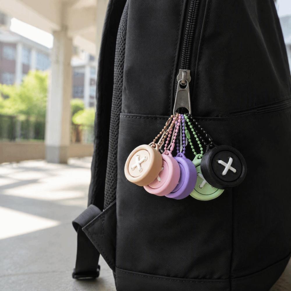 Round Button Shape Clicker Keychain Keyboard-style Button Toy Keycap Pendant Bag Accessory