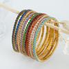 Colorful Elastic Zircon Bracelet: 18K Gold-Plated Titanium Steel, Versatile & Elegant for Women